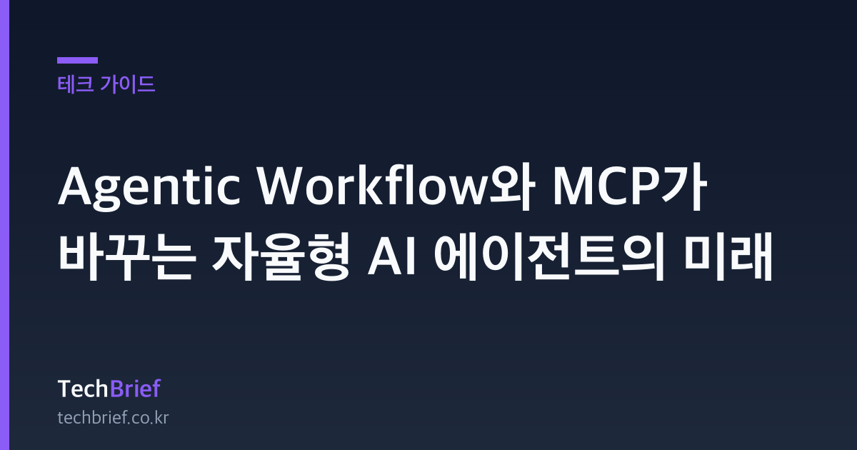 Agentic Workflow와 MCP가 바꾸는 자율형 AI 에이전트의 미래