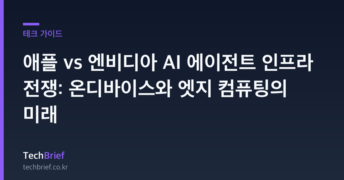 애플 vs 엔비디아 AI 에이전트 인프라 전쟁: 온디바이스와 엣지 컴퓨팅의 미래