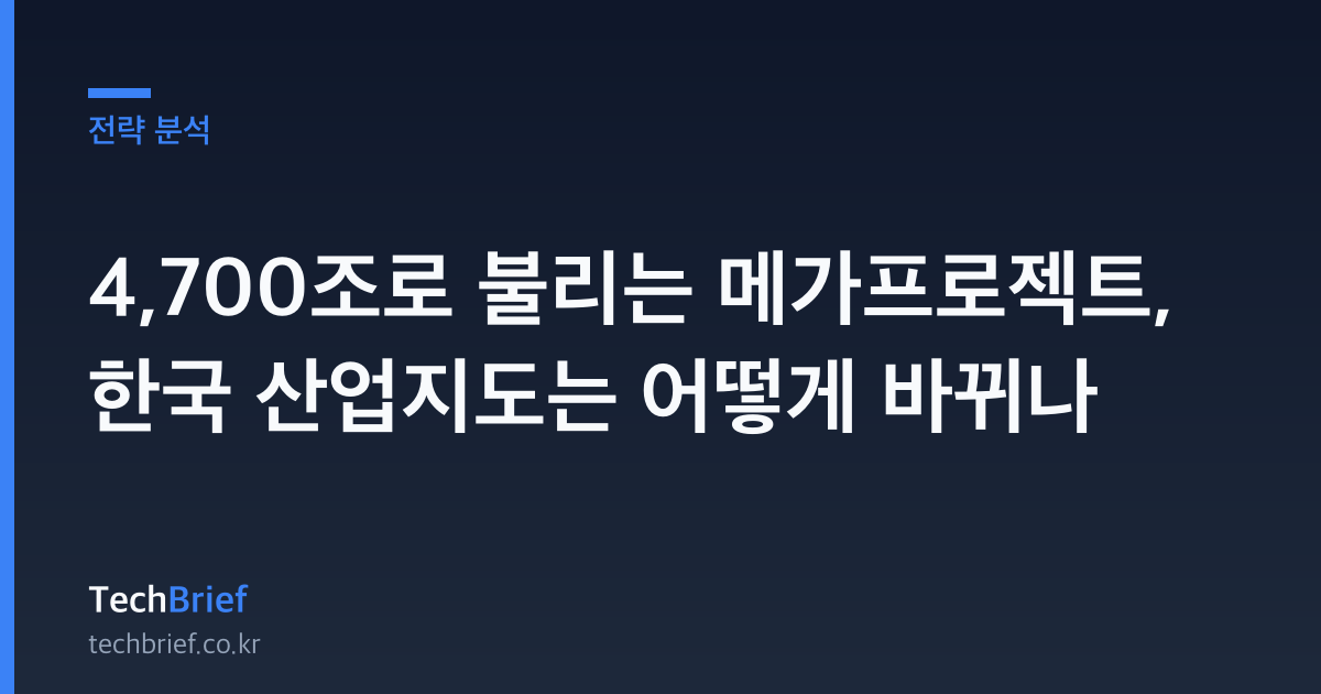 4,700조로 불리는 메가프로젝트, 한국 산업지도는 어떻게 바뀌나