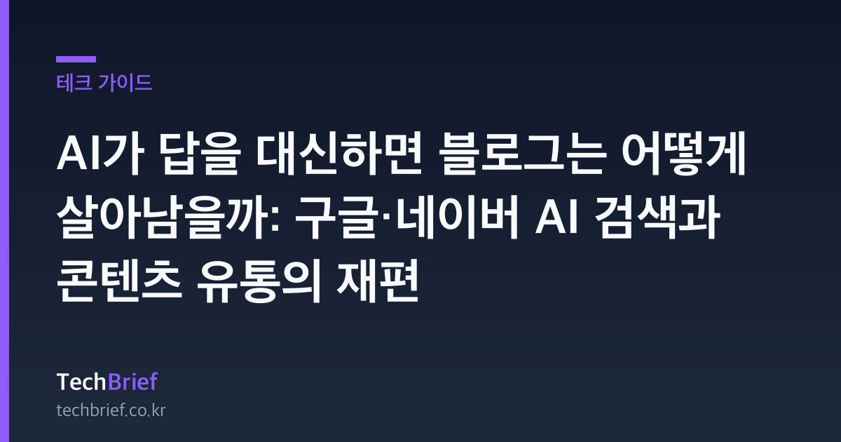 AI가 답을 대신하면 블로그는 어떻게 살아남을까: 구글·네이버 AI 검색과 콘텐츠 유통의 재편