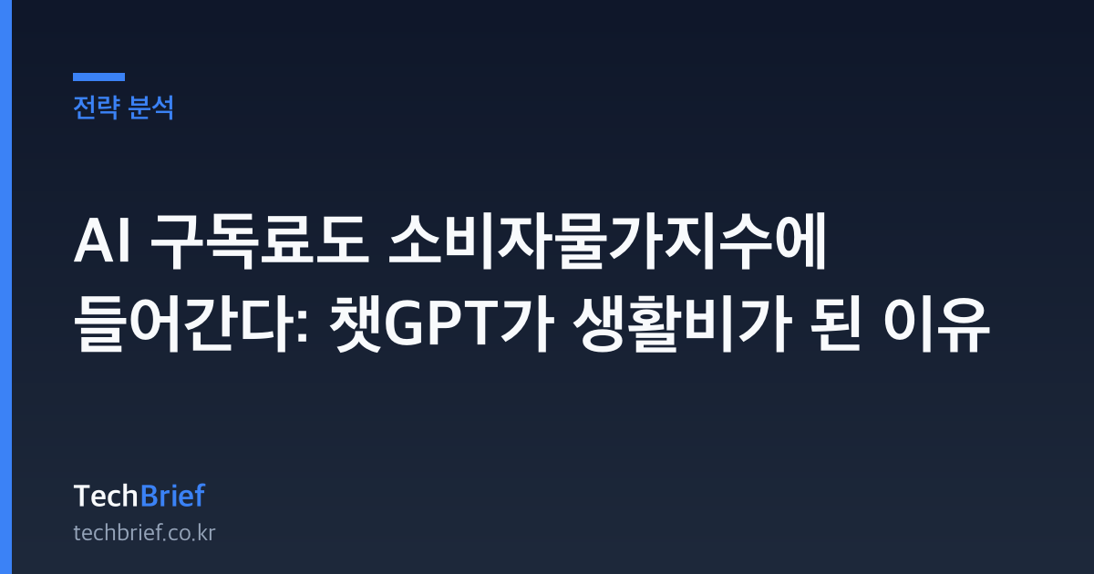 AI 구독료도 소비자물가지수에 들어간다: 챗GPT가 생활비가 된 이유
