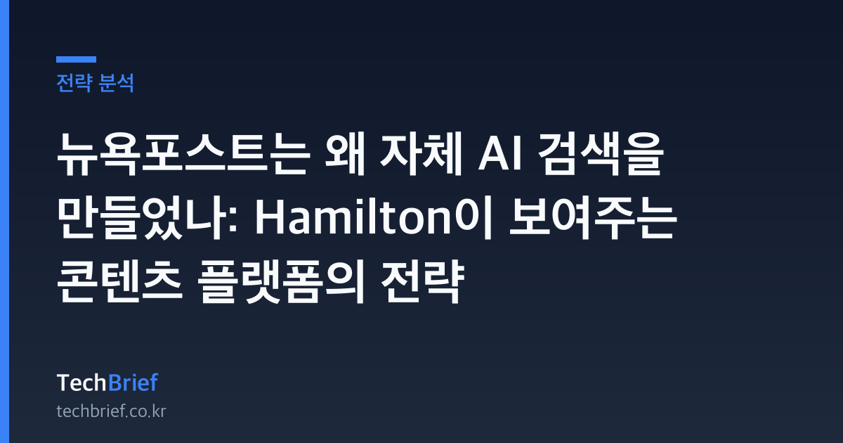 뉴욕포스트는 왜 자체 AI 검색을 만들었나: Hamilton이 보여주는 콘텐츠 플랫폼의 전략