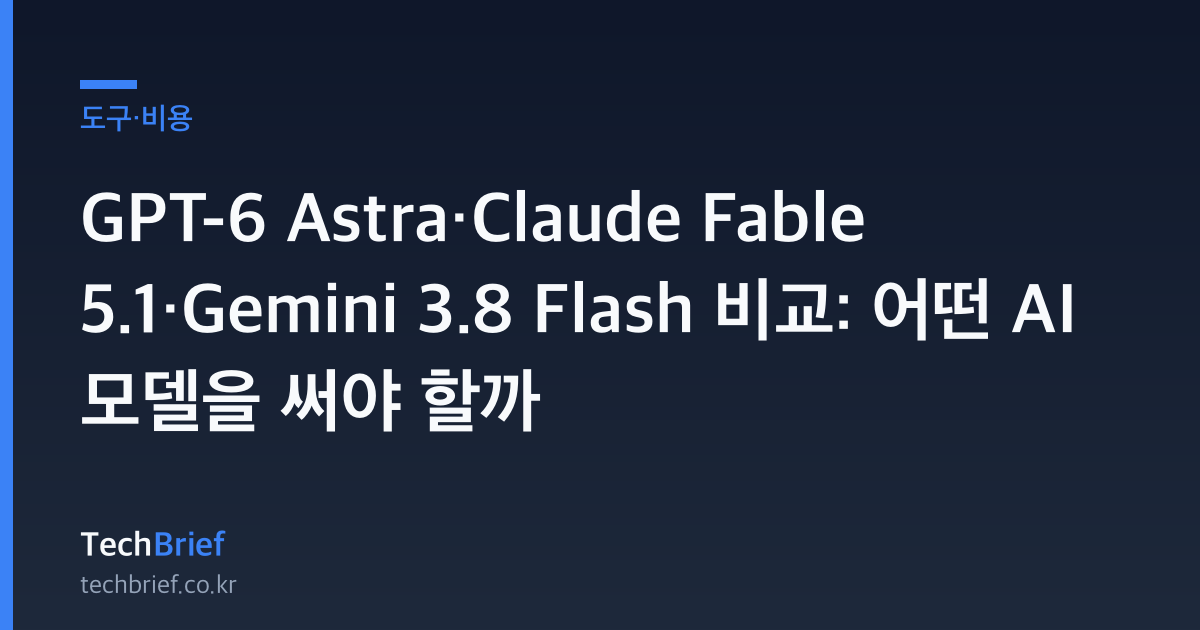 GPT-6 Astra·Claude Fable 5.1·Gemini 3.8 Flash 비교: 어떤 AI 모델을 써야 할까